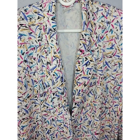 Vtg‎ 80s Claude Artsy Art Loud Oversized Jacket Sz M  Blazer Boho Retro - Picture 4 of 14